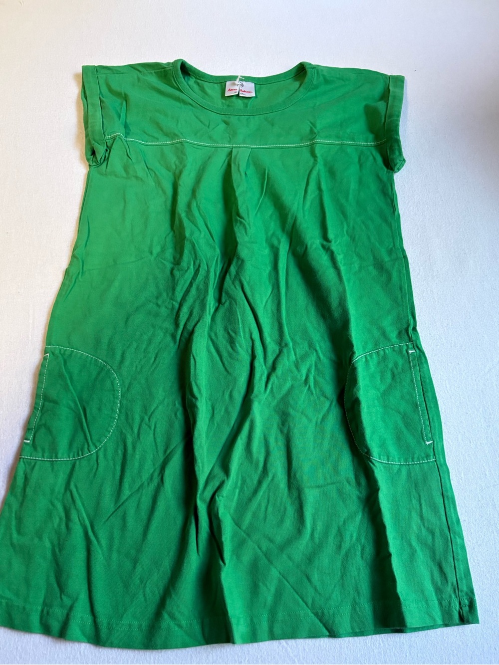 Hanna Andersson Bright Green Short Sleeve Pocket Dress